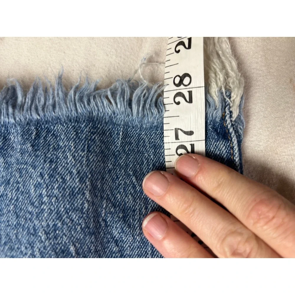 Madewell The Perfect Vintage Jean Medium Wash Raw Hem High Rise Tapered Size 27